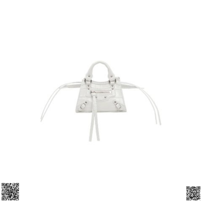 美國代購正品 Balenciaga White Croc Super Nano Neo 機車包