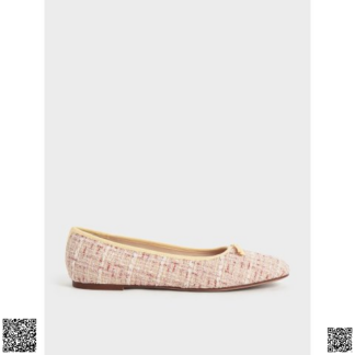 美國代購正品 Charles & Keith 小香風花呢芭蕾鞋