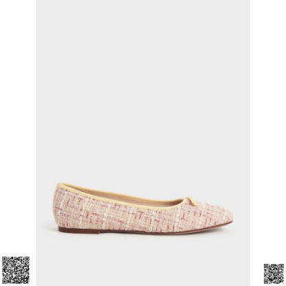 美國代購正品 Charles & Keith 小香風花呢芭蕾鞋