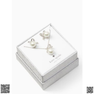 美國代購正品 Kate Spade All Tied Up珍珠項鏈耳釘套裝