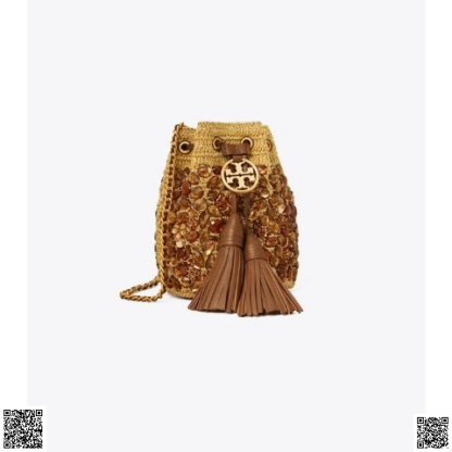 美國代購正品 Tory Burch Fleming 編織水桶包