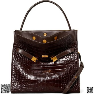 美國代購正品 Tory Burch Lee Radziwill 鰐魚壓紋托特包