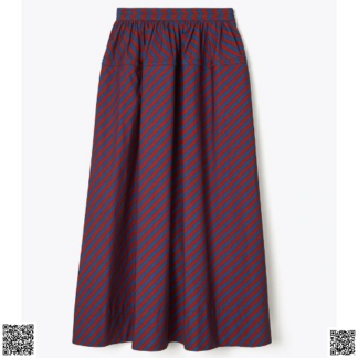 美國代購正品 Tory Burch STRIPED COTTON POPLIN 條紋半身裙