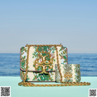 美國代購正品 Tory Burch Small Eleanor Flocked 印花鏈條包