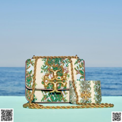 美國代購正品 Tory Burch Small Eleanor Flocked 印花鏈條包