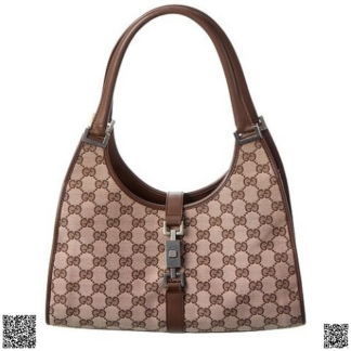 美國代購正品 Gucci Beige GG Canvas Jackie 中古托特包