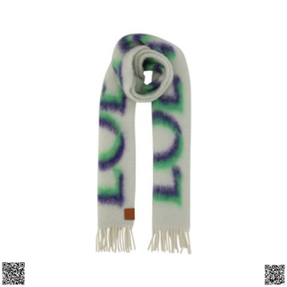 美國代購正品 Loewe Logo Intarsia 圍巾