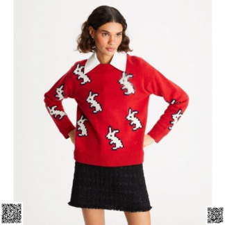 美國代購正品 Tory Burch 小兔子羊絨毛衣