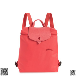 美國代購正品 Longchamp Le Pliage Club 珊瑚紅雙肩包