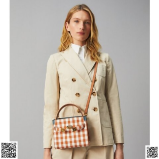 美國代購正品 Tory Burch LEE DOUBLE 迷你格紋斜挎包