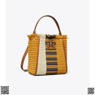 美國代購正品 Tory Burch SMALL MCGRAW WOVEN STRIPE 水桶包