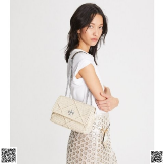 美國代購正品 Tory Burch 象牙白翻蓋包