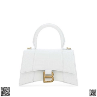 美國代購正品 Balenciaga Hourglass XS 白色壓紋沙漏包