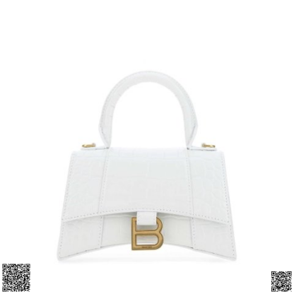 美國代購正品 Balenciaga Hourglass XS 白色壓紋沙漏包