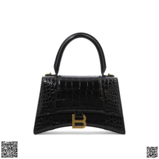 美國代購正品 Balenciaga Hourglass 黑色壓紋小號沙漏包