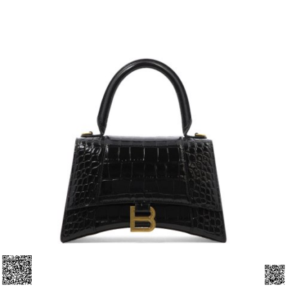 美國代購正品 Balenciaga Hourglass 黑色壓紋小號沙漏包