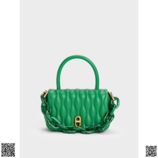 美國代購正品 Charles & Keith Green Iva Boxy 手提包