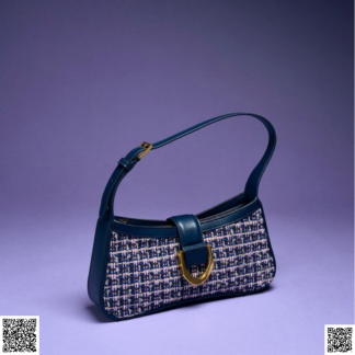 美國代購正品 Charles & Keith Navy Gabine粗呢單肩包