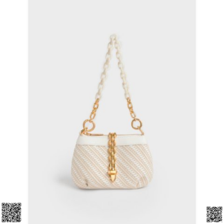 美國代購正品 Charles & Keith White Isana 鏈條包