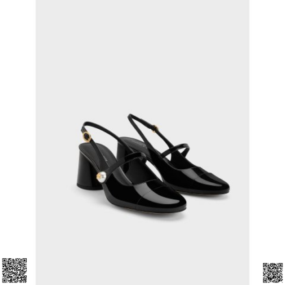 美國代購正品 Charles & Keith 珠扣瑪麗珍鞋