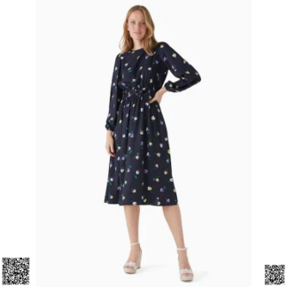 美國代購正品 Kate Spade Pansy Toss 蝴蝶蘭長袖連衣裙