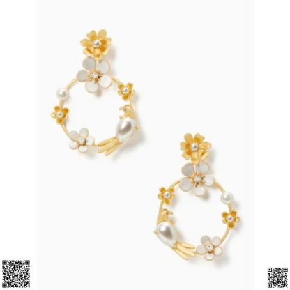 美國代購正品 Kate Spade Spring Scene 和平鴿珍珠耳環