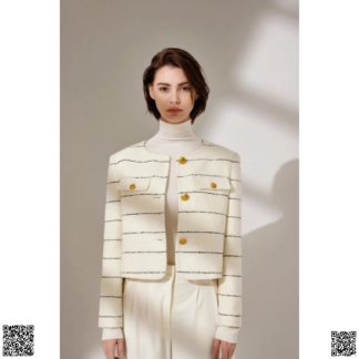 美國代購正品 Parisa Wang 條紋粗花呢夾剋