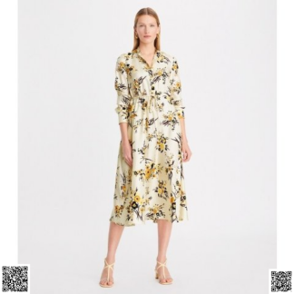 美國代購正品 Tory Burch PRINTED SILK 真絲襯衫裙