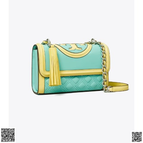 美國代購正品 Tory Burch SMALL FLEMING PATENT BORDER 菱格鏈條