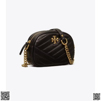 美國代購正品 Tory Burch SMALL KIRA CHEVRON 黑金相機包