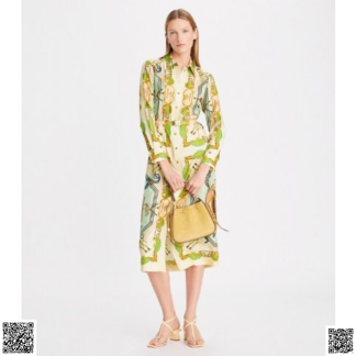 美國代購正品 Tory Burch 真絲印花襯衫裙