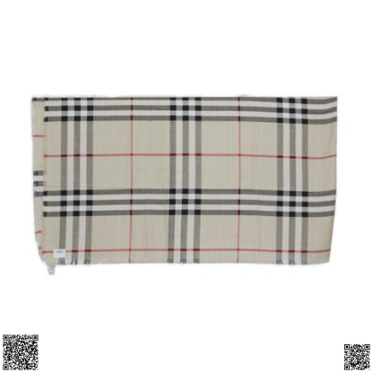 美國代購正品 Burberry 格紋真絲羊絨圍巾