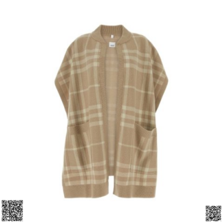 美國代購正品 Burberry 格紋針織提花鬥篷