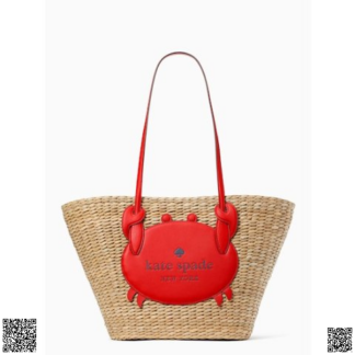美國代購正品 Kate Spade Pinch Me Crab 螃蟹草編托特包