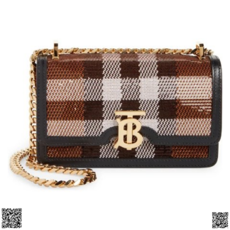 美國代購正品 Burberry Elongated TB 閃片斜挎包