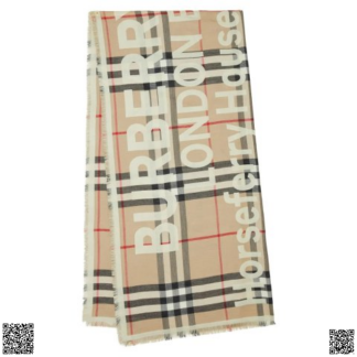 美國代購正品 Burberry Horseferry 羊絨真絲圍巾