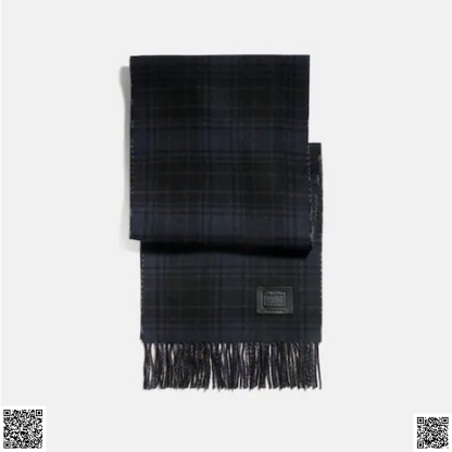 美國代購正品 Coach 格紋羊毛圍巾