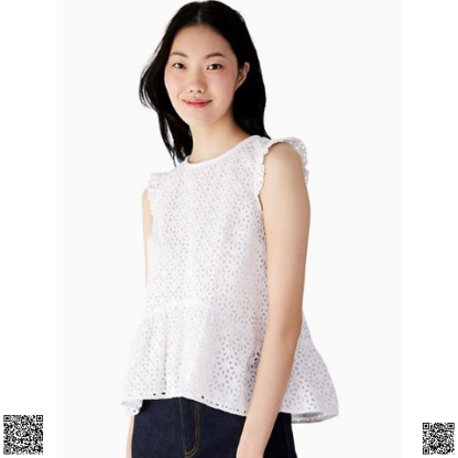 美國代購正品 Kate Spade 鏤空小飛袖上衣