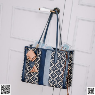 美國代購正品 Kate Spade Spade Flower Jacquard Stripe 中號托