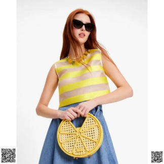 美國代購正品 Kate Spade 檸檬手拿編織包