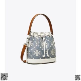 美國代購正品 Tory Burch T MONOGRAM 牛仔水桶包