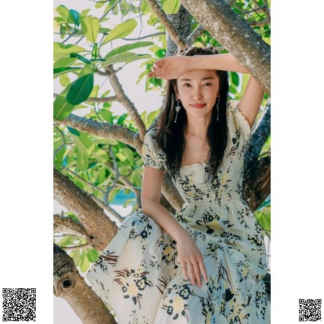 美國代購正品 Tory Burch 泡泡袖印花連衣裙 李冰冰同款