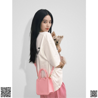 美國代購正品 Charles & Keith Pink Perline 雕塑托特包 徐藝