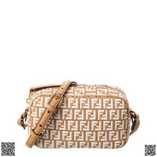 美國代購正品 Fendi FF Mini Raffia & Leather相機包