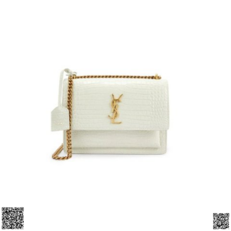 美國代購正品 Saint Laurent Sunset 壓紋鏈條包中號