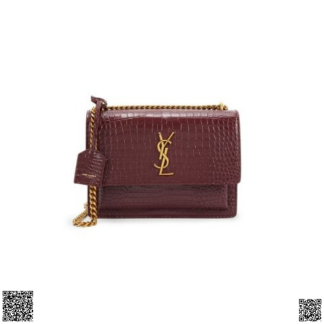 美國代購正品 Saint Laurent Sunset 壓紋鏈條包中號