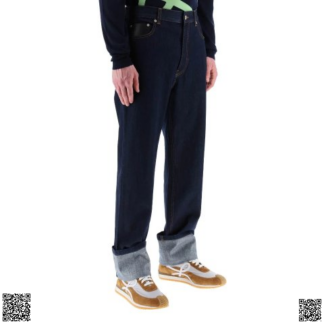 美國代購正品 Loewe Fisherman 翻麵牛仔褲