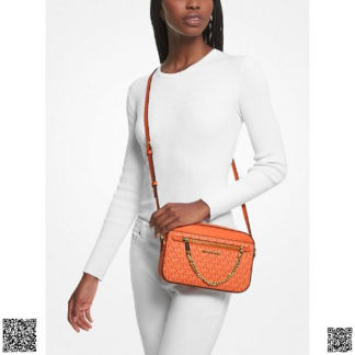 美國代購正品 Michael Kors Jet Set 大號Logo橙子相機包