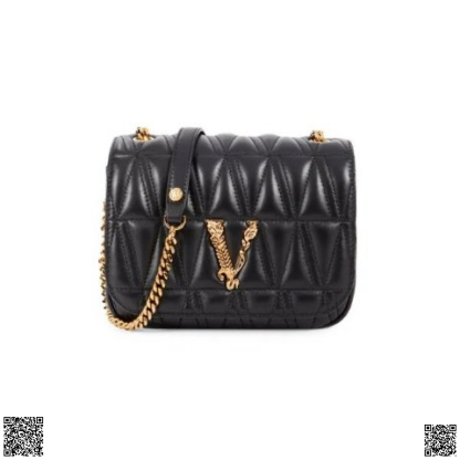 美國代購正品 Versace Small Virtus 絎縫鏈條包