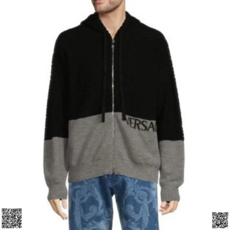 美國代購正品 Versace 羊毛拉鏈開衫